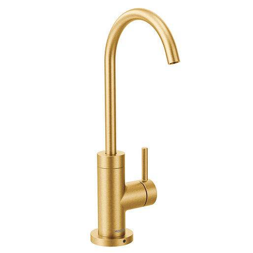 Moen Sip Modern One Handle 11" Drinking Tap High Arc Beverage Faucet Brushed Gold - Renoz