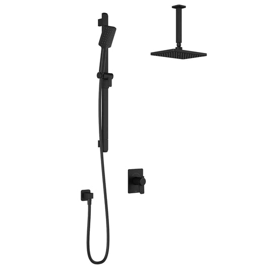 Kalia MOROKA TCD1 AQUATONIK T/P Coaxial Shower System with Vertical Ceiling Arm -Matte Black - Renoz