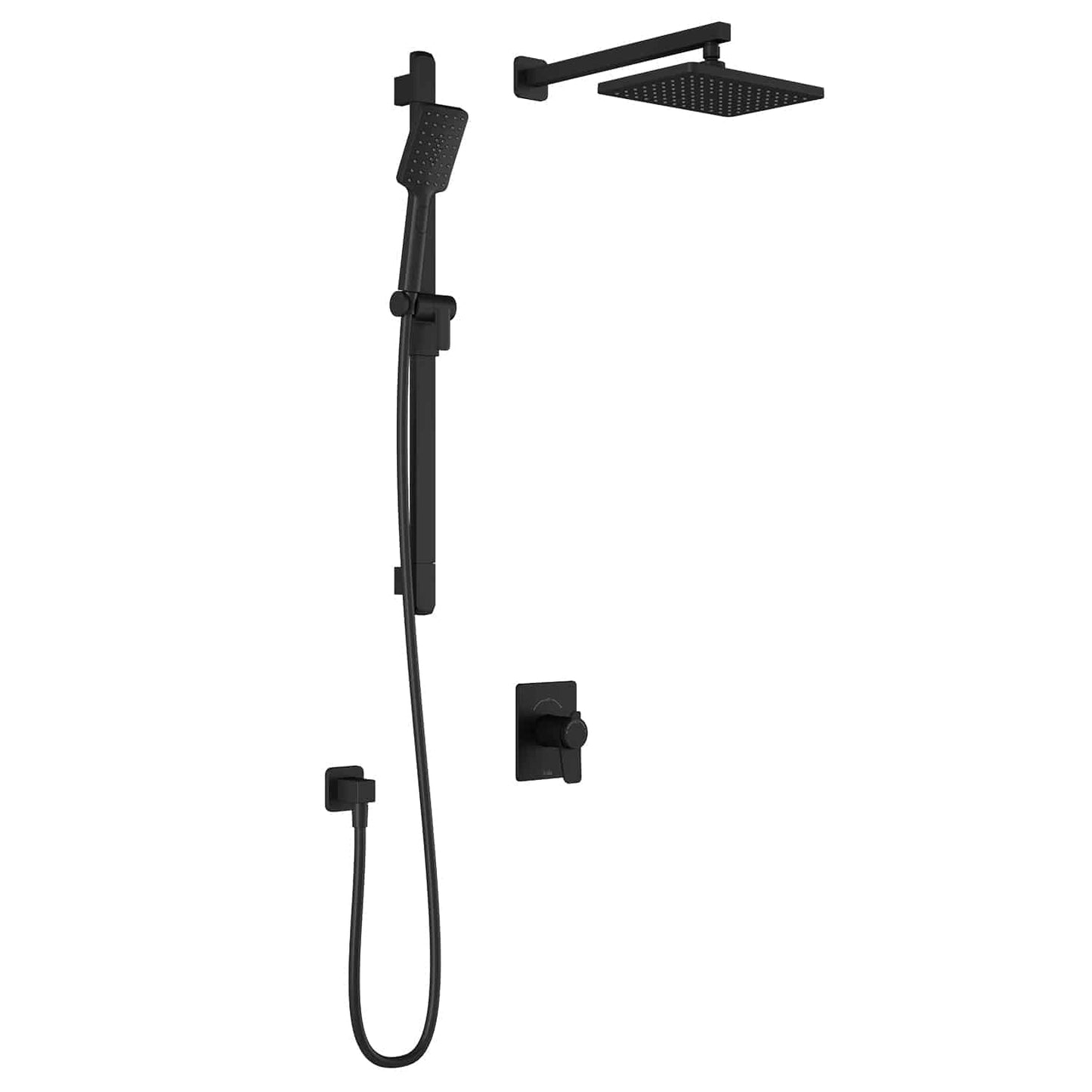 Kalia MOROKA TCD1 (Valve Not Included) AQUATONIK T/P Coaxial Shower System with Wall Arm -Matte Black - Renoz