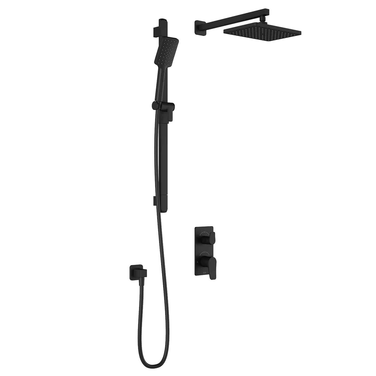 Kalia MOROKA TD2 (Valve Not Included) AQUATONIK T/P with Diverter Shower System with Wall Arm -Matte Black - Renoz