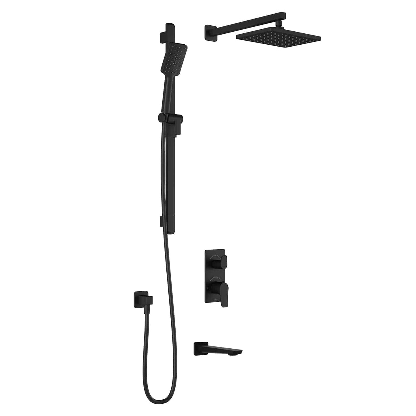 Kalia Moroka TD3 Aquatonik T/P with Diverter Shower System 10" Shower Head with Wall Arm -Matte Black - Renoz