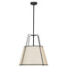 Dainolite 3 Light Trapezoid Pendant Black/Cream Shade w/ White Fabric Diffuser - Renoz