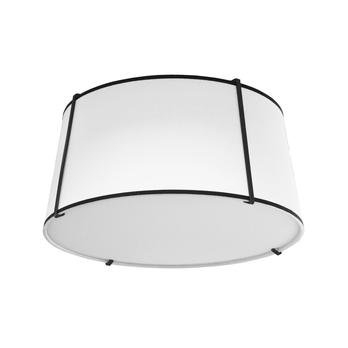 Dainolite 3 Light Trapezoid Flush Mount Black White Shade with 790 Diffuser - Renoz