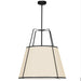 Dainolite 3 Light Trapezoid Pendant Black/Cream Drum Shade w/ White Fabric Diffuser - Renoz