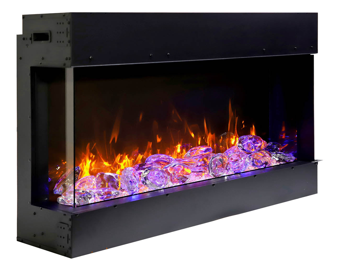 Remii 40-BAY-SLIM 40″ Wide X 3-7/8″ in Depth – 3 Sided Glass Electric Fireplace