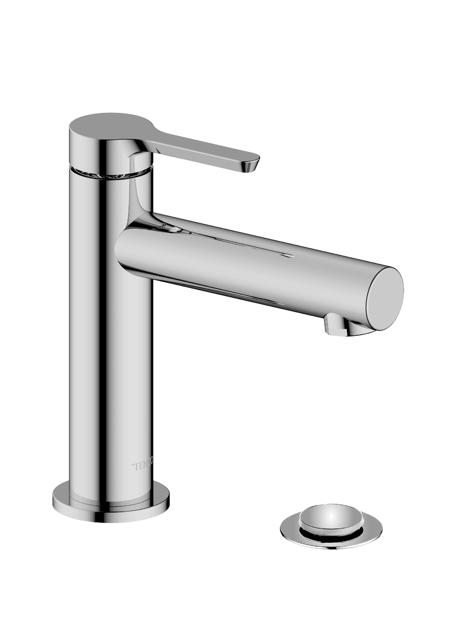 Tenzo - Robinet de lavabo monotrou Mylo chrome avec drain (trop-plein)