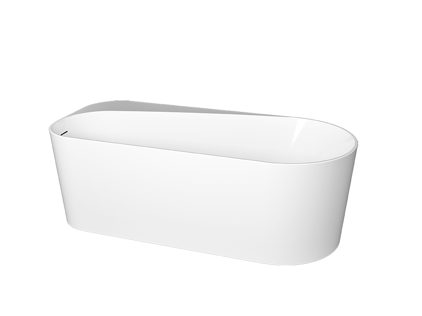 Zitta Tierso White Freestanding Bathtub 66.87" x 31.5" x 23.62" - Renoz