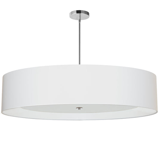 Dainolite 6 Light Polished Chrome Helena Pendant w/ White Shade and White Fabric Diffuser - Renoz