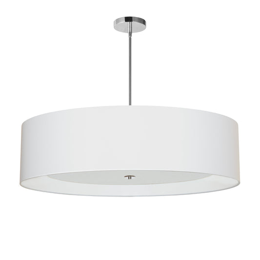 Dainolite 4 Light Polished Chrome Helena Pendant w/ White Shade and White Fabric Diffuser - Renoz