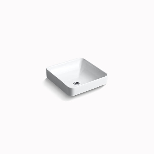 Kohler Vox Square Vessel Bathroom Sink- White 16.25" X 16.25" X 3.25"