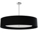 Dainolite 6 Light Polished Chrome Helena Pendant w/ Black Shade and White Fabric Diffuser - Renoz