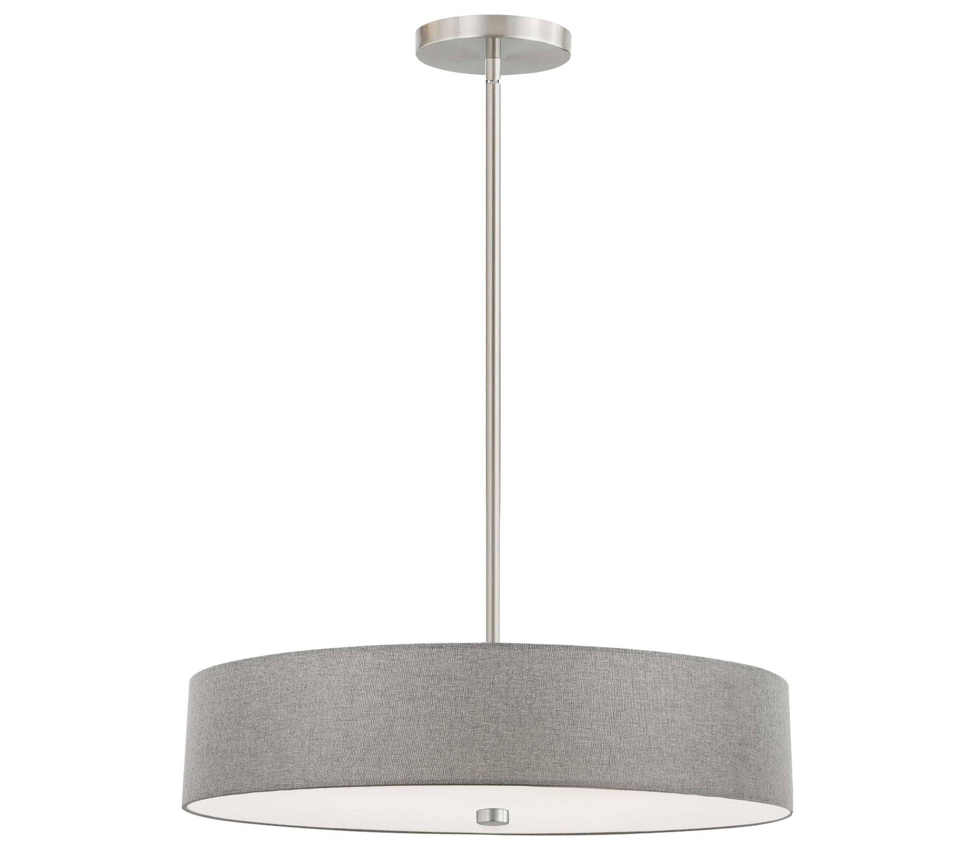 Dainolite 4 Light Incandescent Pendant Satin Chrome with Grey Shade - Renoz