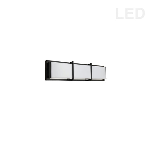 Dainolite 15W Matte Black Vanity Light w/ White Acrylic Diffuser - Renoz