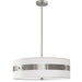 Dainolite 4 Light Incandescent Pendant Satin Chrome Finish with White Shade - Renoz