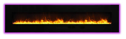 Amantii WM-FM-88-10023-BG Wall Mount or Flush Mount Electric Fireplace With Glass Surround