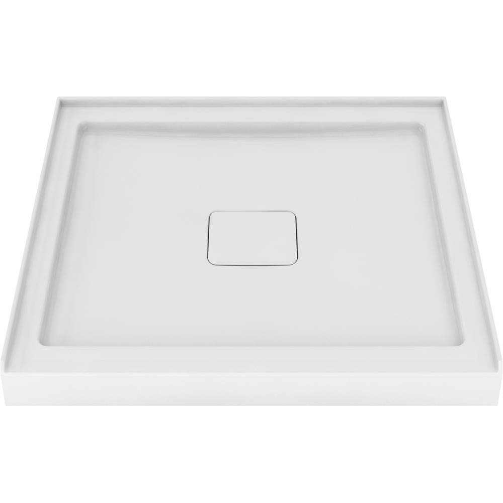 Zitta Shower Tray Square Corner Drain 32" x 32" Shower Base White - Renoz