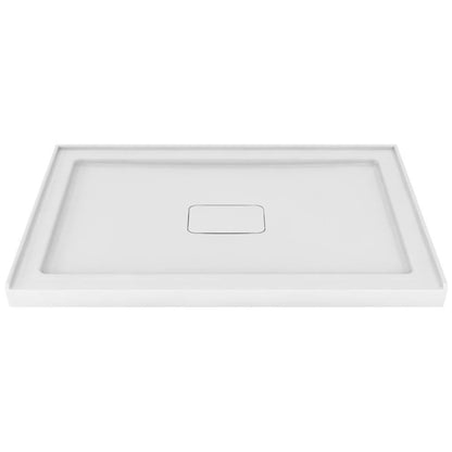 Zitta Shower Tray Rectangle Left Flange 48" x 32" Shower Base White - Renoz