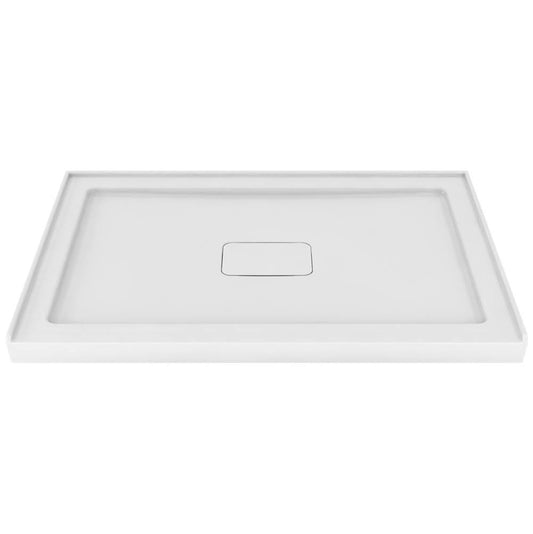 Zitta Shower Tray Rectangle Left Flange 48" x 32" Shower Base White - Renoz