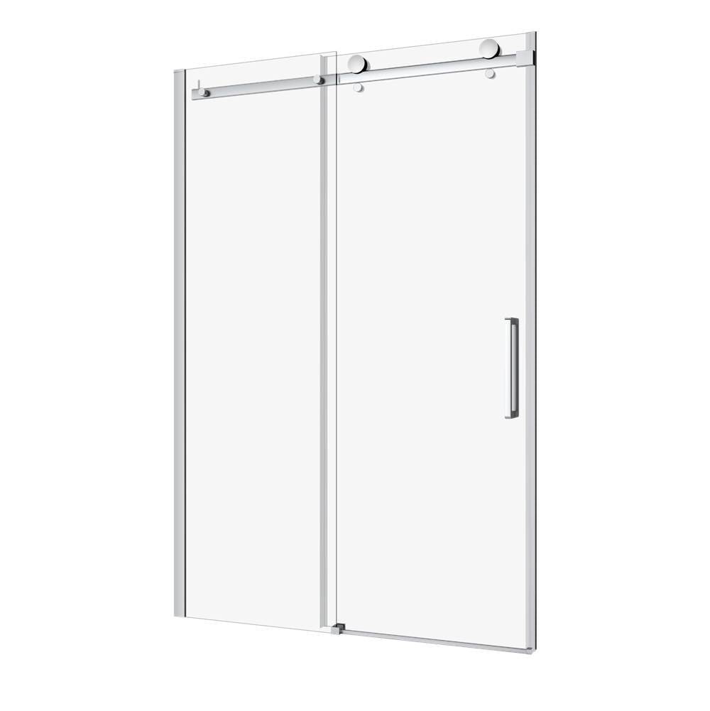 Zitta Bellini 60" Bathtub Chrome Clear Straight Shower Door - Renoz