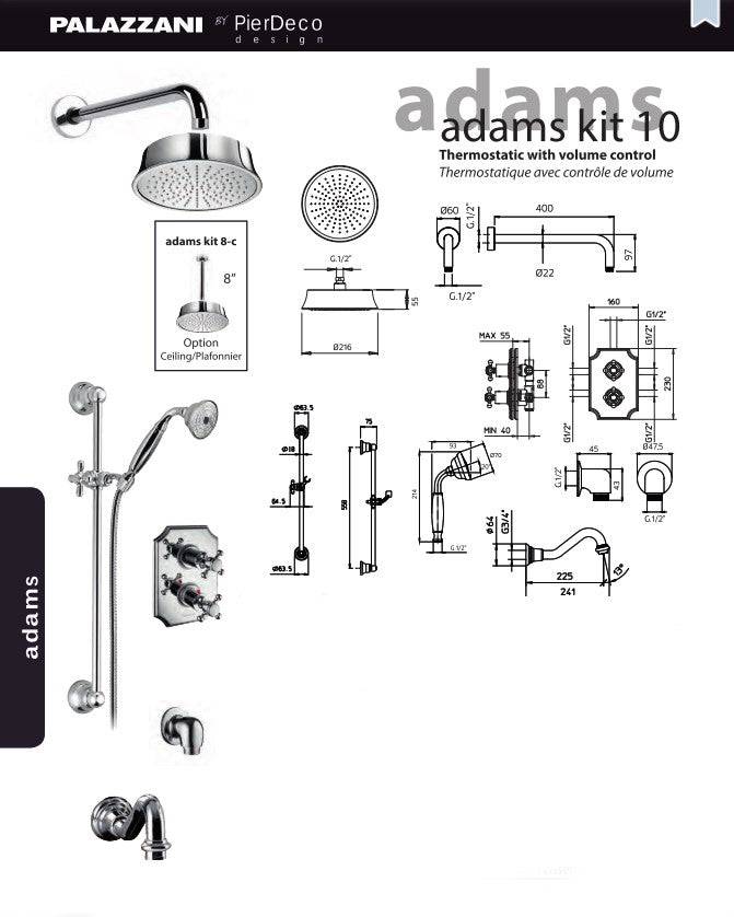 PierDeco Palazzani Adams 10 Shower Kit - Renoz