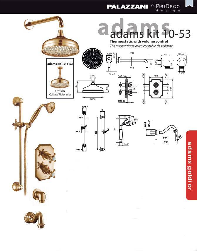 PierDeco Palazzani Adams 10 Shower Kit - Renoz