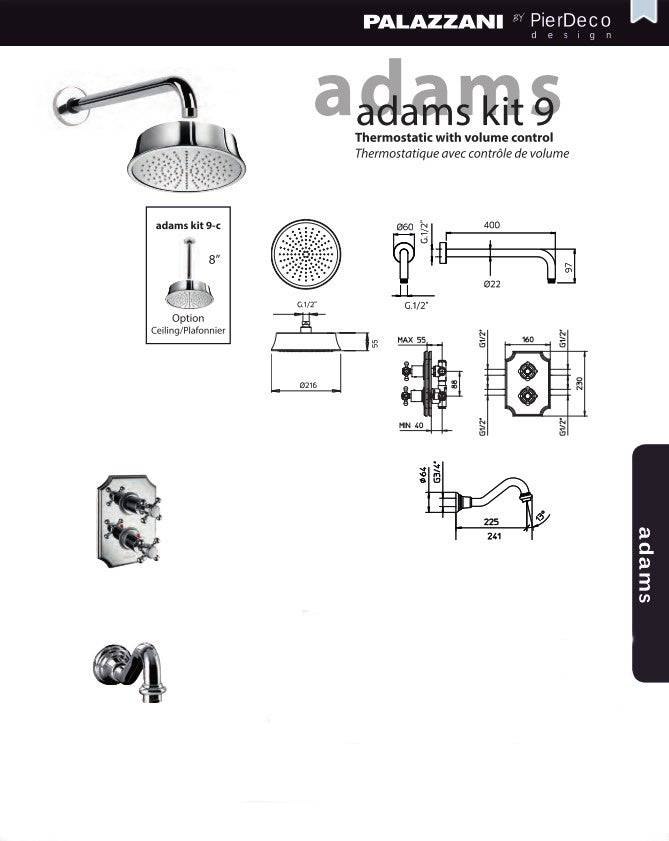 PierDeco Palazzani Adams 9 Shower Kit - Renoz