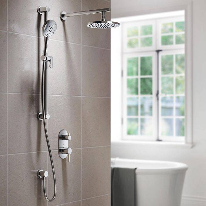 Kalia RoundOne TD2 (Valve Not Included) AQUATONIK T/P with Diverter Shower System with Wall Arm (BF1639) - Renoz