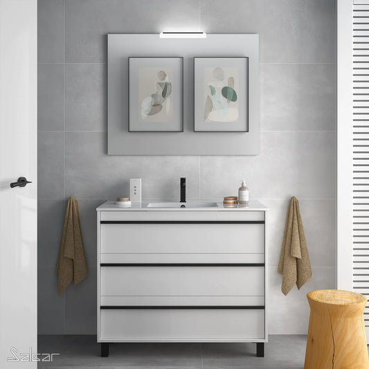 PierDeco Design Meuble-lavabo Attila 40 pouces (3 tiroirs)