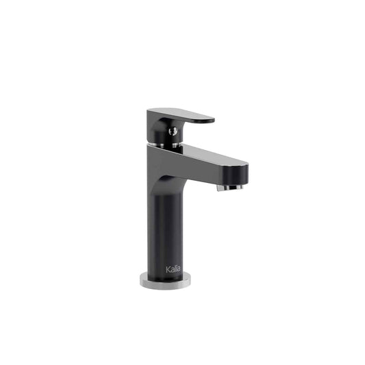 Kalia KONTOUR 6.25" Single Hole Lavatory Faucet with Pop up Drain and Overflow- Chrome/Black - Renoz