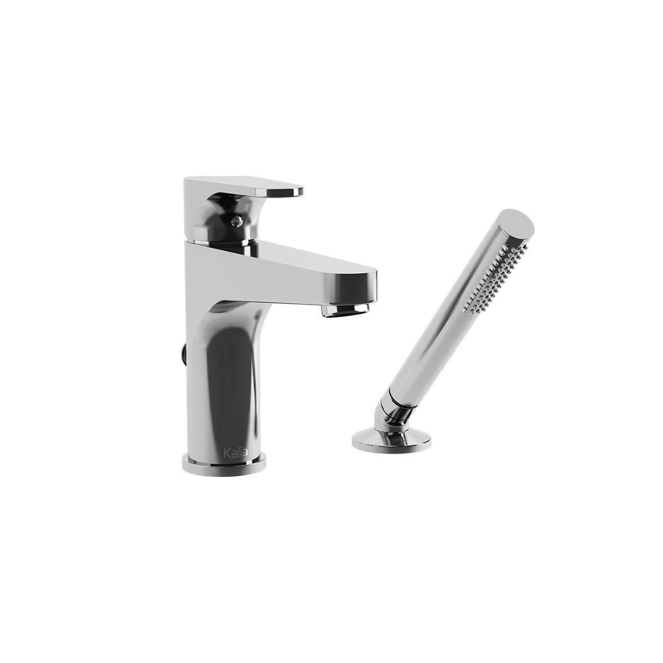 Kalia KONTOUR 7.87" 2-Piece Deckmount Tub Filler Bathtub Faucet with Hand Shower- Chrome - Renoz