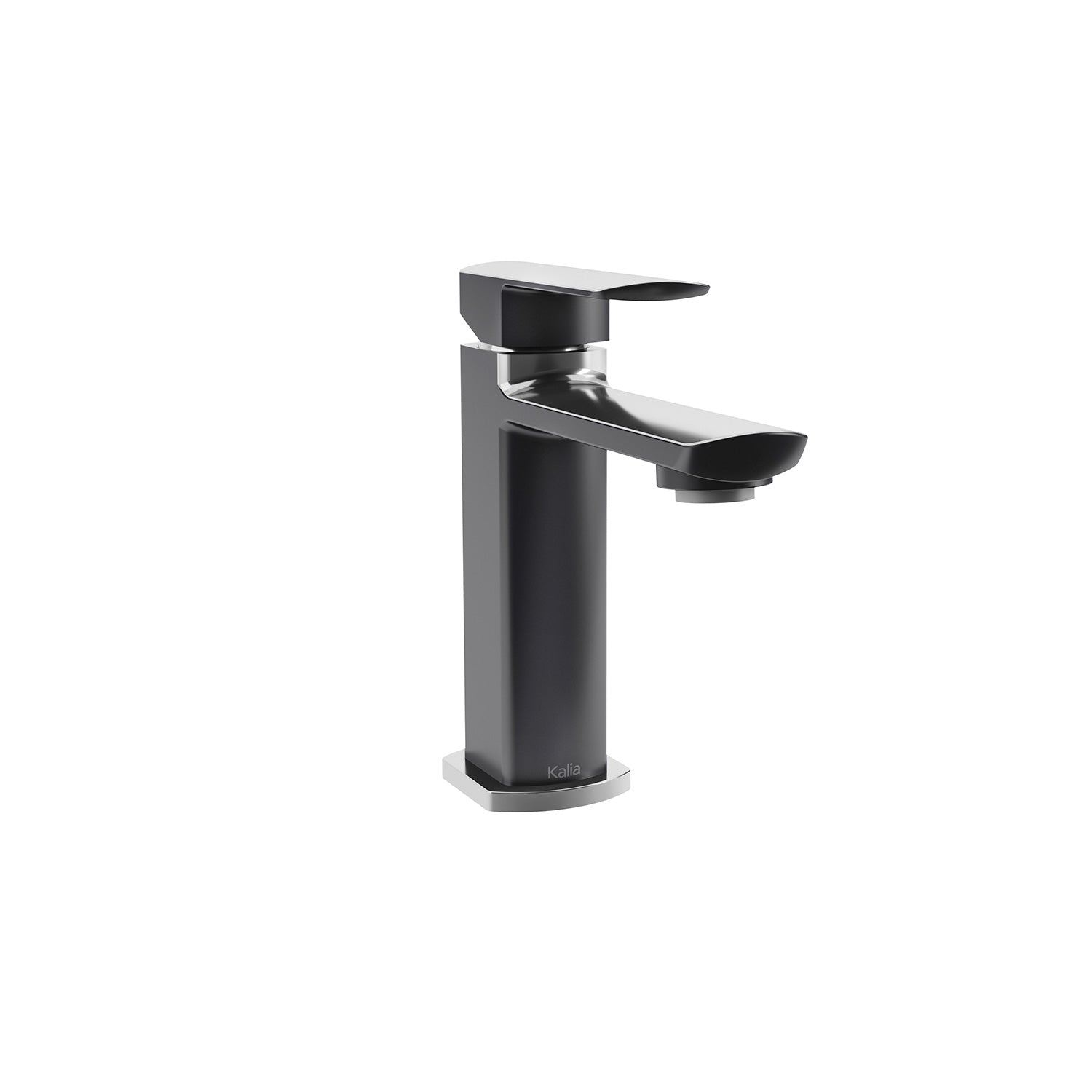 Kalia GRAFIK 5.75" Single Hole Bathroom Lavatory Faucet with Pop up Drain- Chrome/Black - Renoz