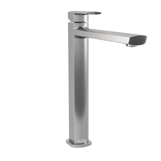 Kalia GRAFIK 11" Tall Single Hole Lavatory Vessel Faucet (Without Drain)- Pure Nickel PVD - Renoz