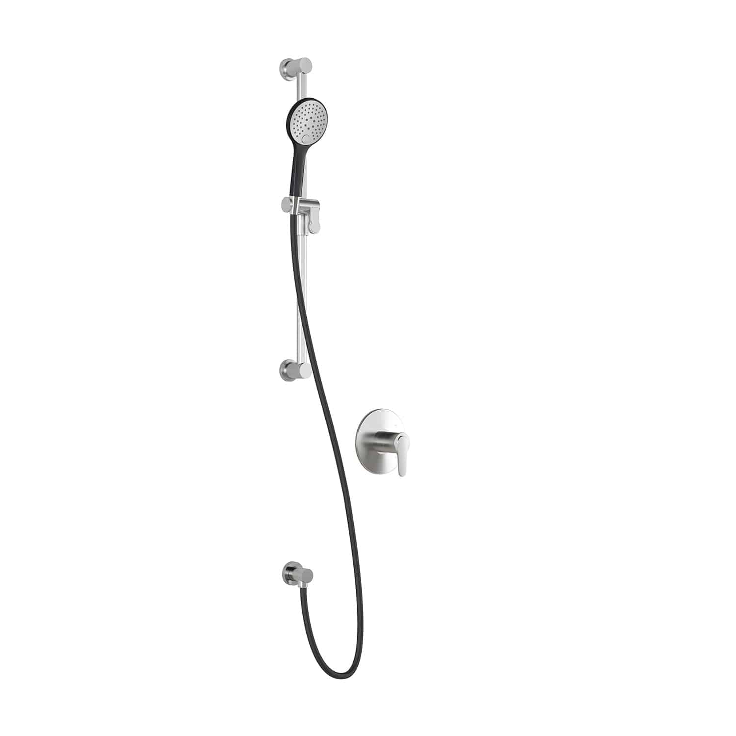 Kalia KONTOUR PB1 (Valve Not Included) Pressure Balance Shower Kit System- Black/Chrome - Renoz