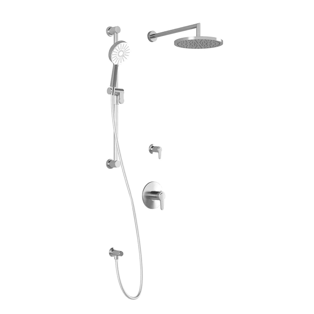 Kalia KONTOUR T2 PLUS AQUATONIK T/P Shower System with Wall Arm and 10" Round Rain Shower Head- Chrome - Renoz