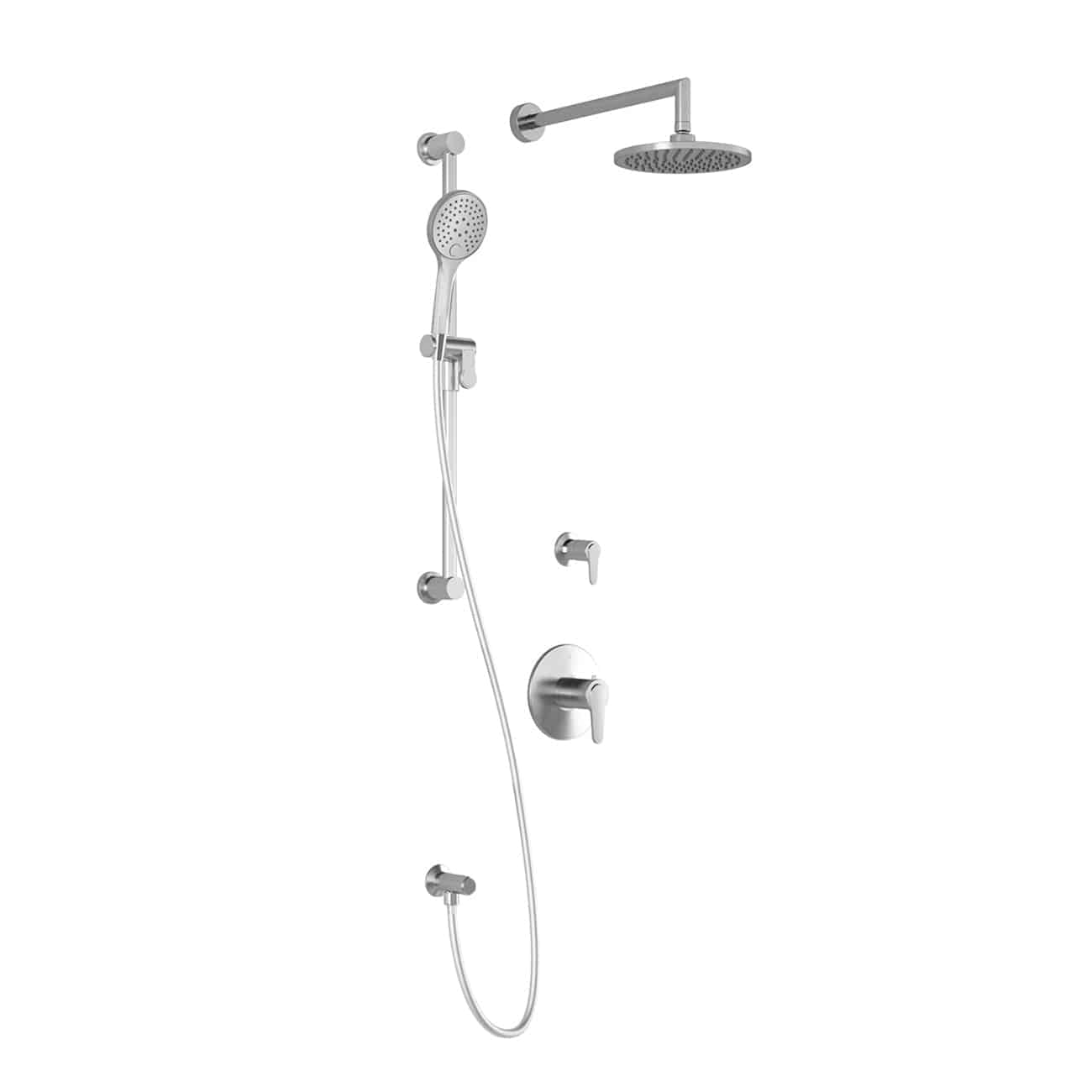 Kalia KONTOUR T2 : AQUATONIK T/P Shower System with Wall Arm and 8" Round Rain Shower Head- Chrome - Renoz