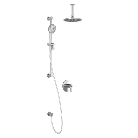 Kalia KONTOUR TCD1 AQUATONIK T/P Coaxial Shower System with Vertical Ceiling Arm- Chrome - Renoz