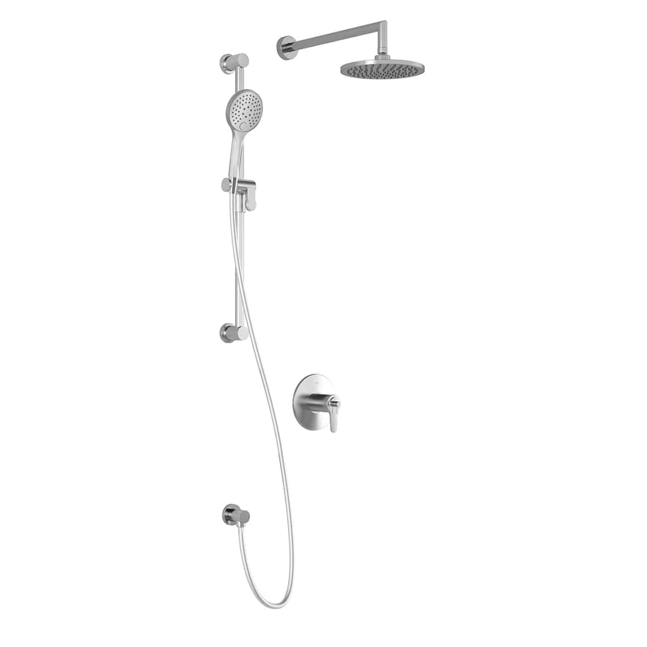 Kalia KONTOUR TCD1 AQUATONIK T/P Coaxial Shower System with Wall Arm- Chrome - Renoz