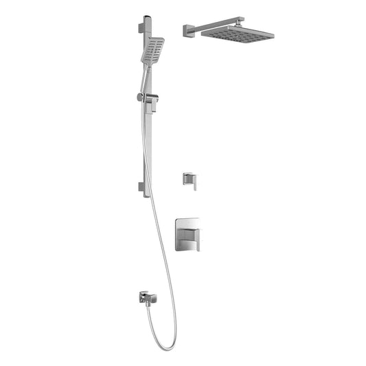 Kalia GRAFIK T2 PREMIA AQUATONIK T/P Shower System with Wall Arm and 12" Square Rain Shower Head- Chrome - Renoz