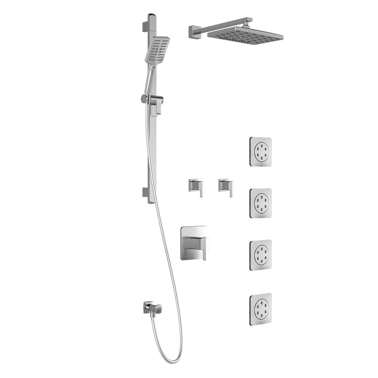 Kalia GRAFIK T375 PREMIA Thermostatic Shower Kit System with Wall Arm and 12" Rectangle Rain Shower Head- Chrome - Renoz