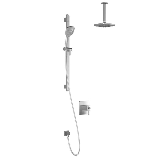 Kalia GRAFIK TCD1 AQUATONIK T/P Coaxial Shower System with Vertical Ceiling Arm- Chrome - Renoz