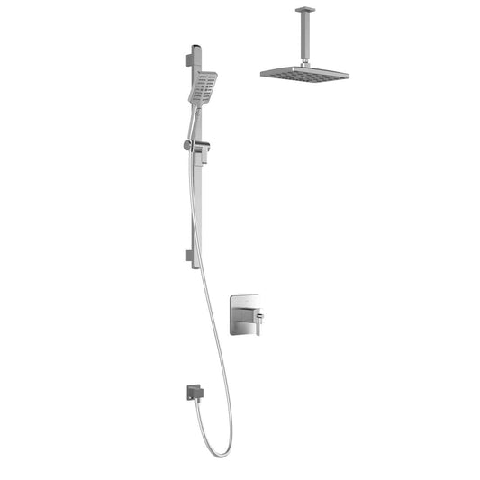 Kalia GRAFIK TCD1 PREMIA (Valve Not Included) AQUATONIK T/P Coaxial Shower System with Vertical Ceiling Arm- Chrome - Renoz