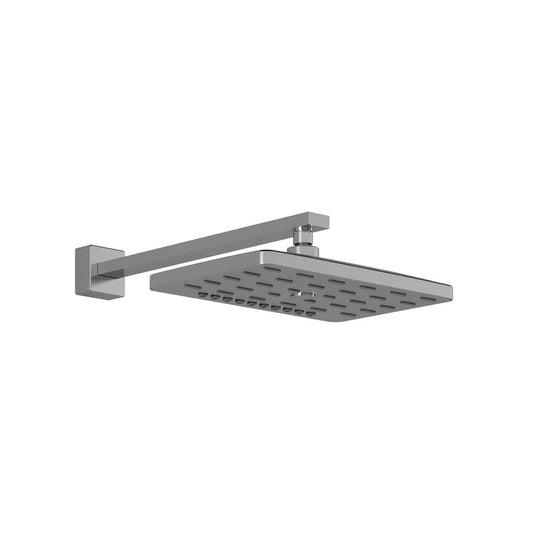 Kalia GRAFIK PREMIA 12" Rectangular Rain Shower Head and 90 Degrees Wall Arm- Chrome - Renoz