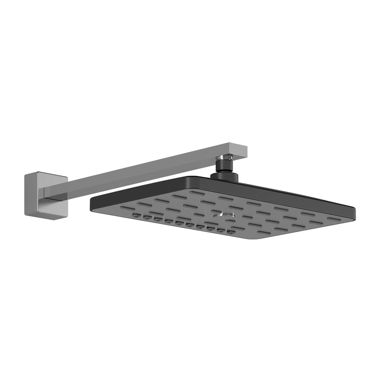 Kalia GRAFIK PREMIA 12" Rectangular 3 Functions Rain Shower Head and 90 Degrees Wall Arm- Chrome/Black - Renoz