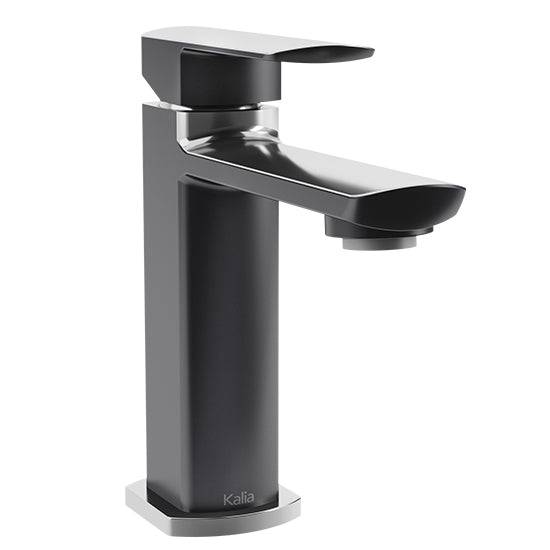 Kalia GRAFIK 5.75" Single Hole Lavatory Faucet Without Drain- Chrome/Black - Renoz