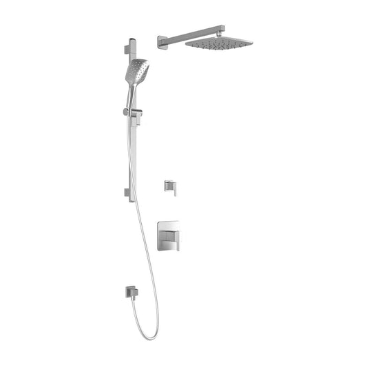 Kalia GRAFIK TD2 PLUS AQUATONIK T/P Shower System with Wall Arm and 10" Square Rain Shower Head- Chrome - Renoz