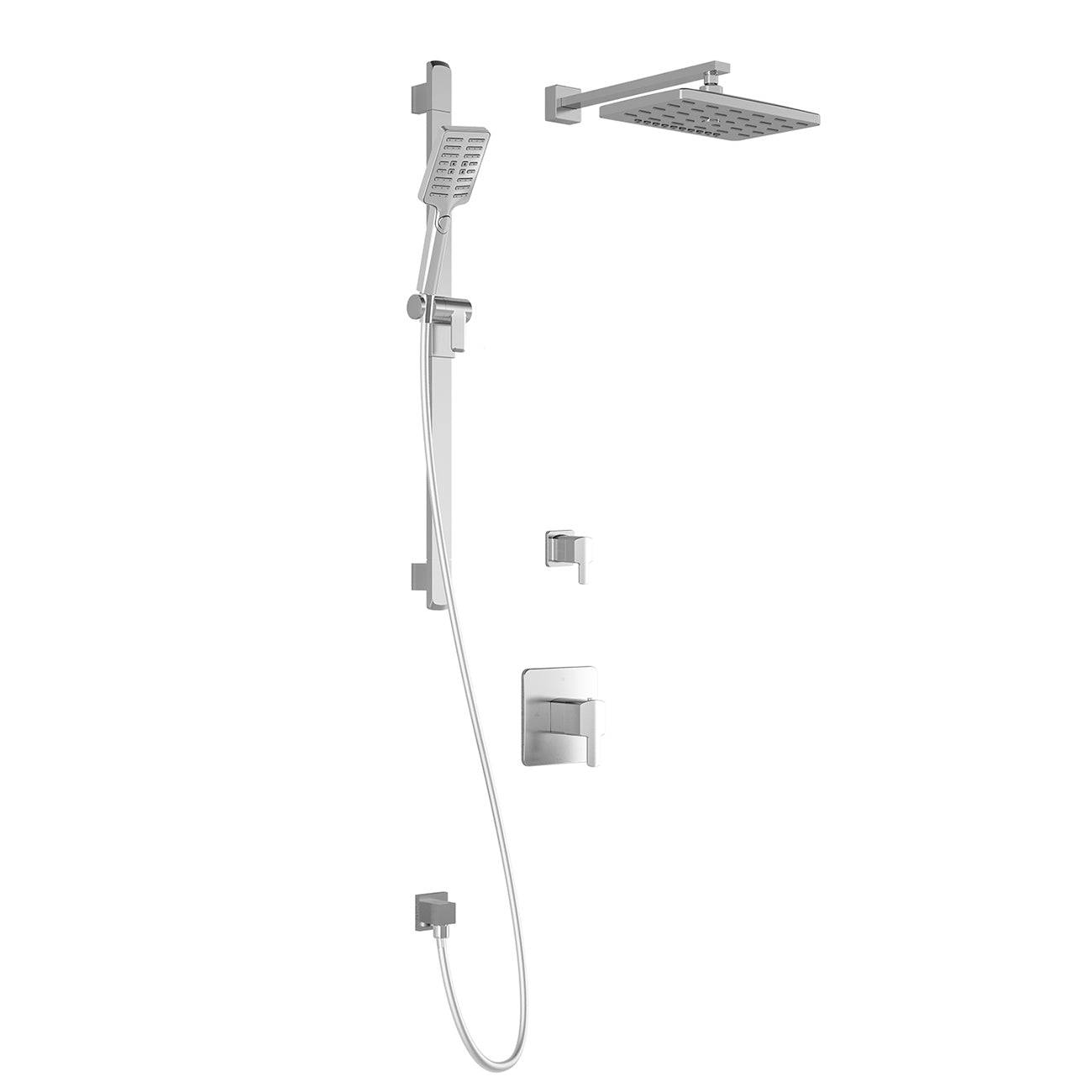 Kalia GRAFIK TD2 PREMIA AQUATONIK T/P Shower Kit System with Wall Arm and 12" Rectangle Rain Shower Head- Chrome - Renoz