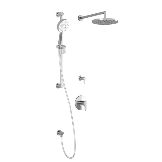 Kalia KONTOUR TD2 PLUS AQUATONIK T/P Shower Kit System with Wall Arm and 10" Round Rain Shower Head- Chrome - Renoz