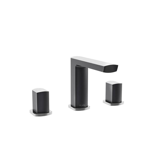 Kalia GRAFIK 5" Widespread Lavatory Faucet with Pop Up Drain With Overflow- Chrome/Black - Renoz