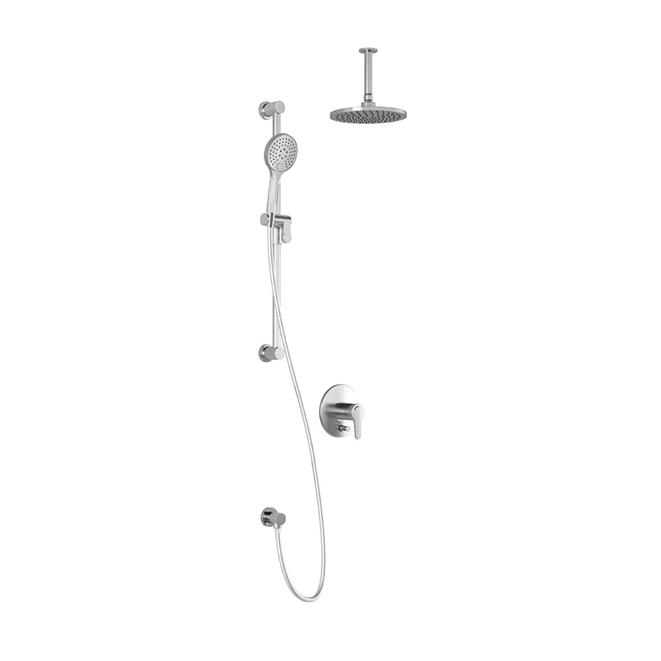 Kalia KONTOUR PB4 (Valve Not Included) Pressure Balance Shower System Vertical Ceiling Arm- Chrome - Renoz