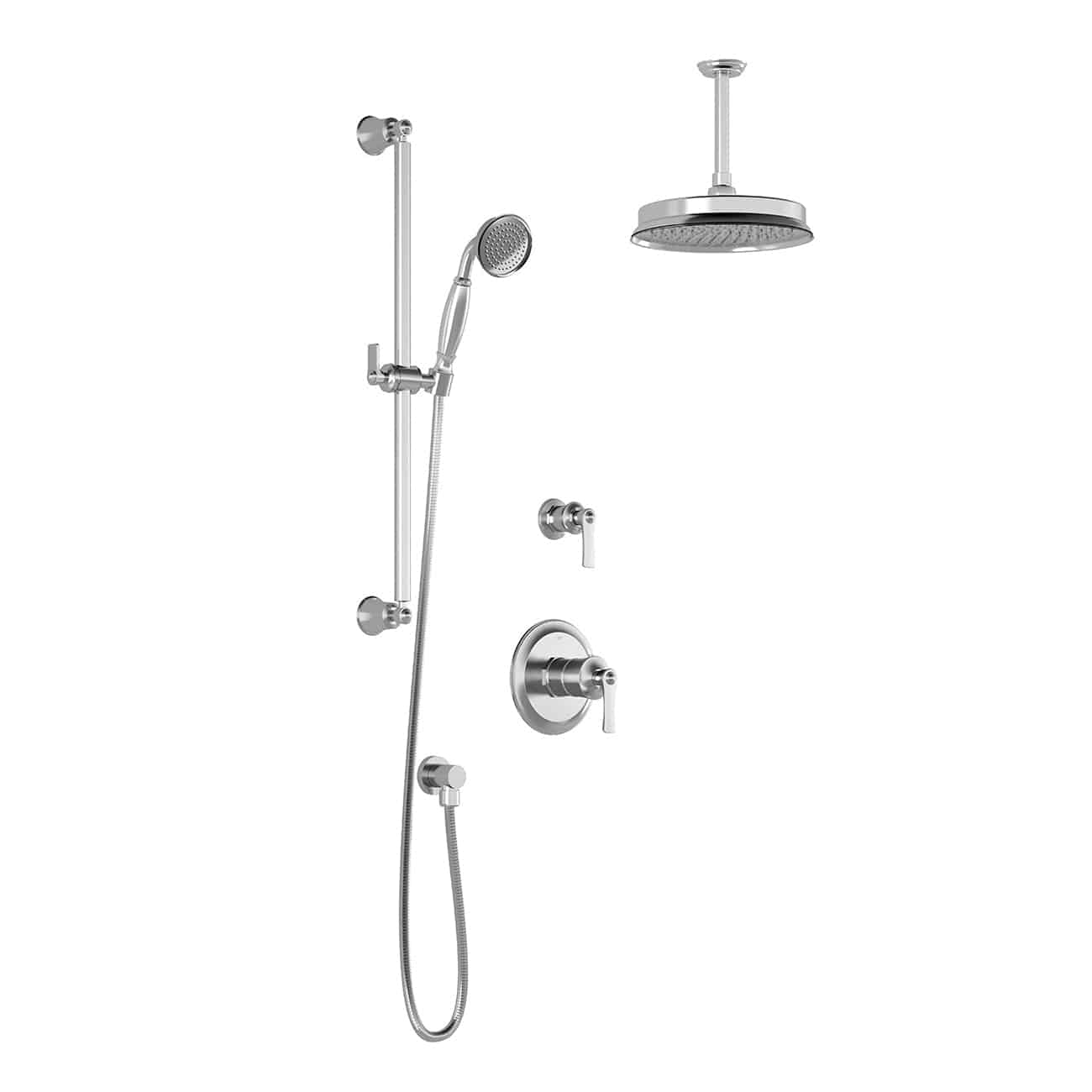 Kalia RUSTIK TD2 AQUATONIK T/P Shower System with Vertical Ceiling Arm (BF1513-XX-001) - Renoz